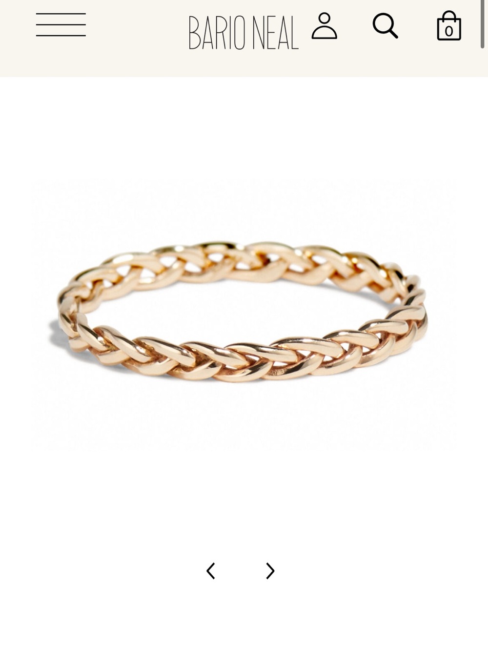 Bario Neal Braided Gold Women's Ring - Elegant Stackable Band size 5.5